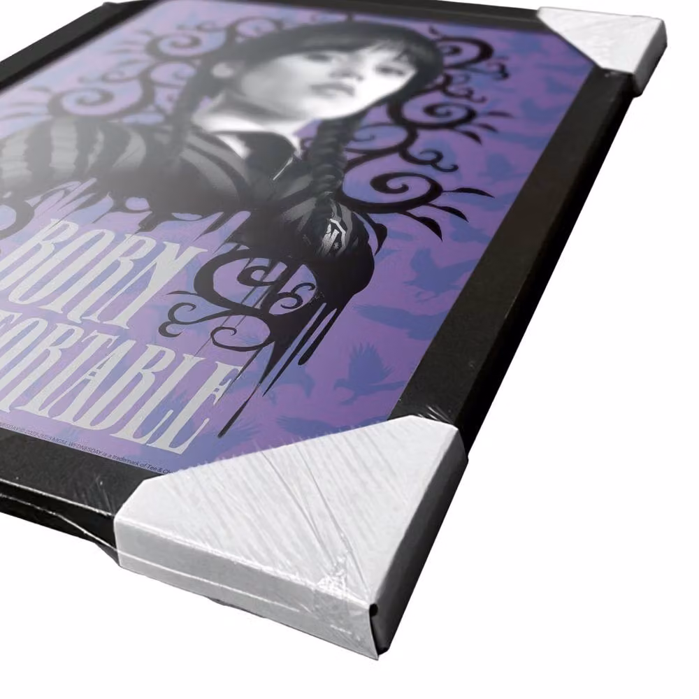 Wednesday Uncomfortable Framed Paper Poster in Purple – 3