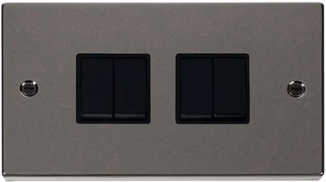 SE Home Black 4 Gang 2 Way Light Switch