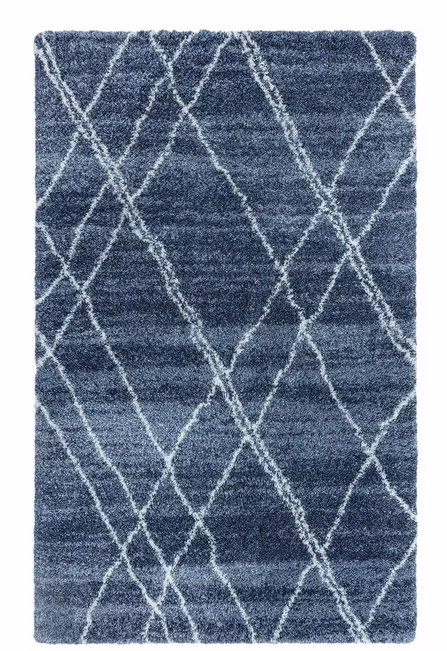 The Rug Shop UK Blue Modern Geometric Polypropylene Easy Care Area Rug W: 240 cm, L: 340 cm – 5