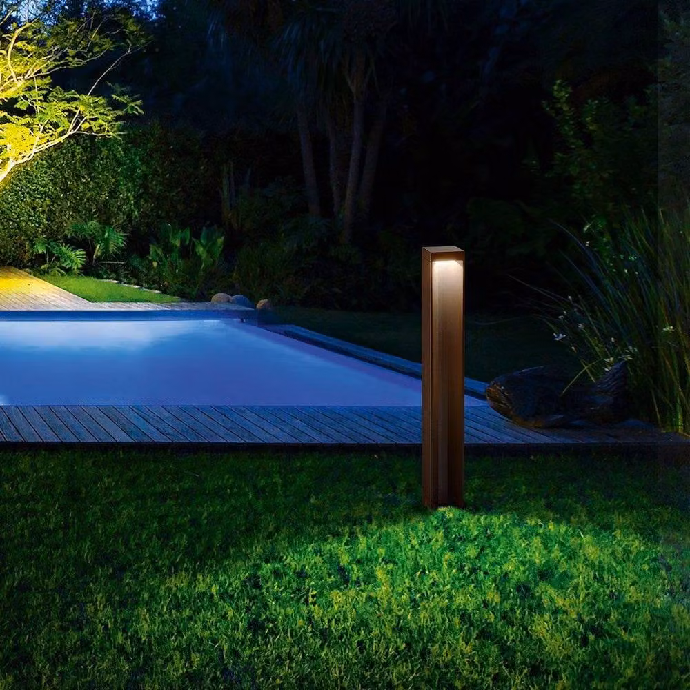 Netlighting KURT LED Outdoor Bollard Floor Lamp in Brown, 3000K Warm White, IP54 Rated – 2