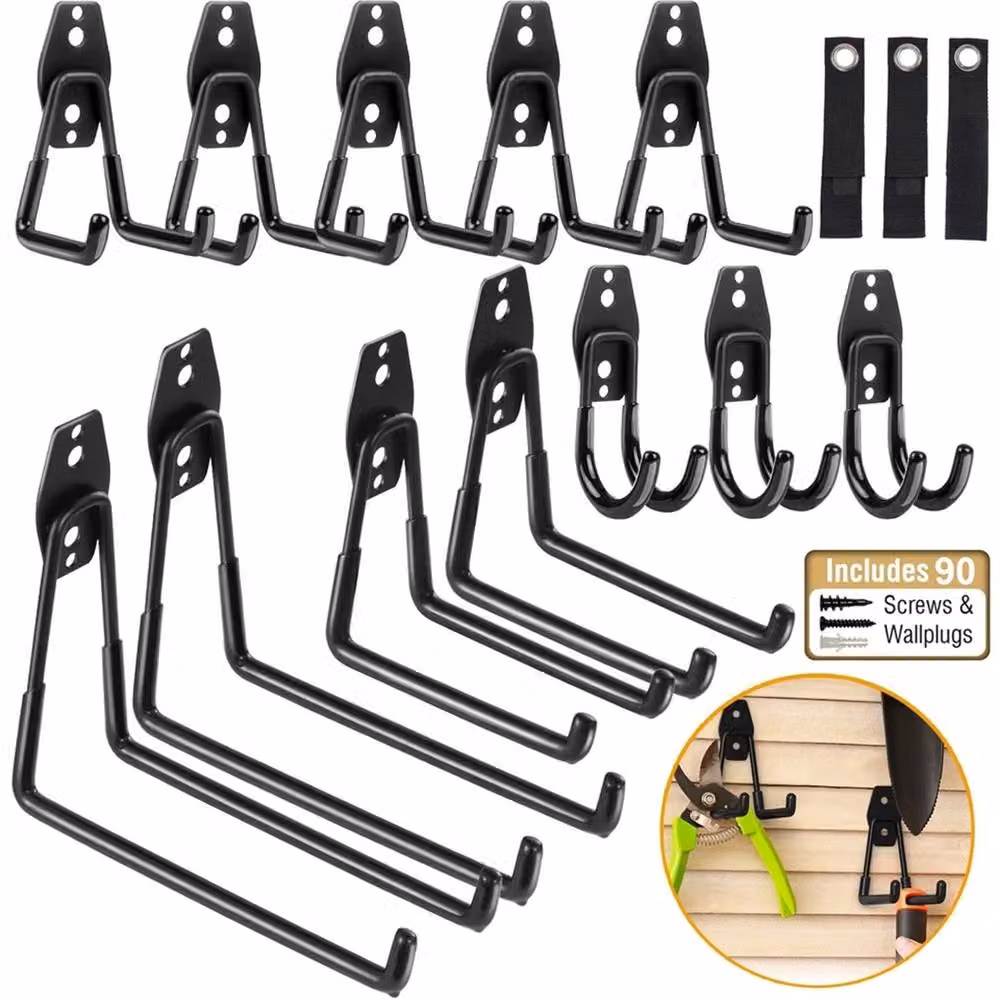 SPETLEK 15-Piece Utility Wall Hook Organizer Set in Black – 1