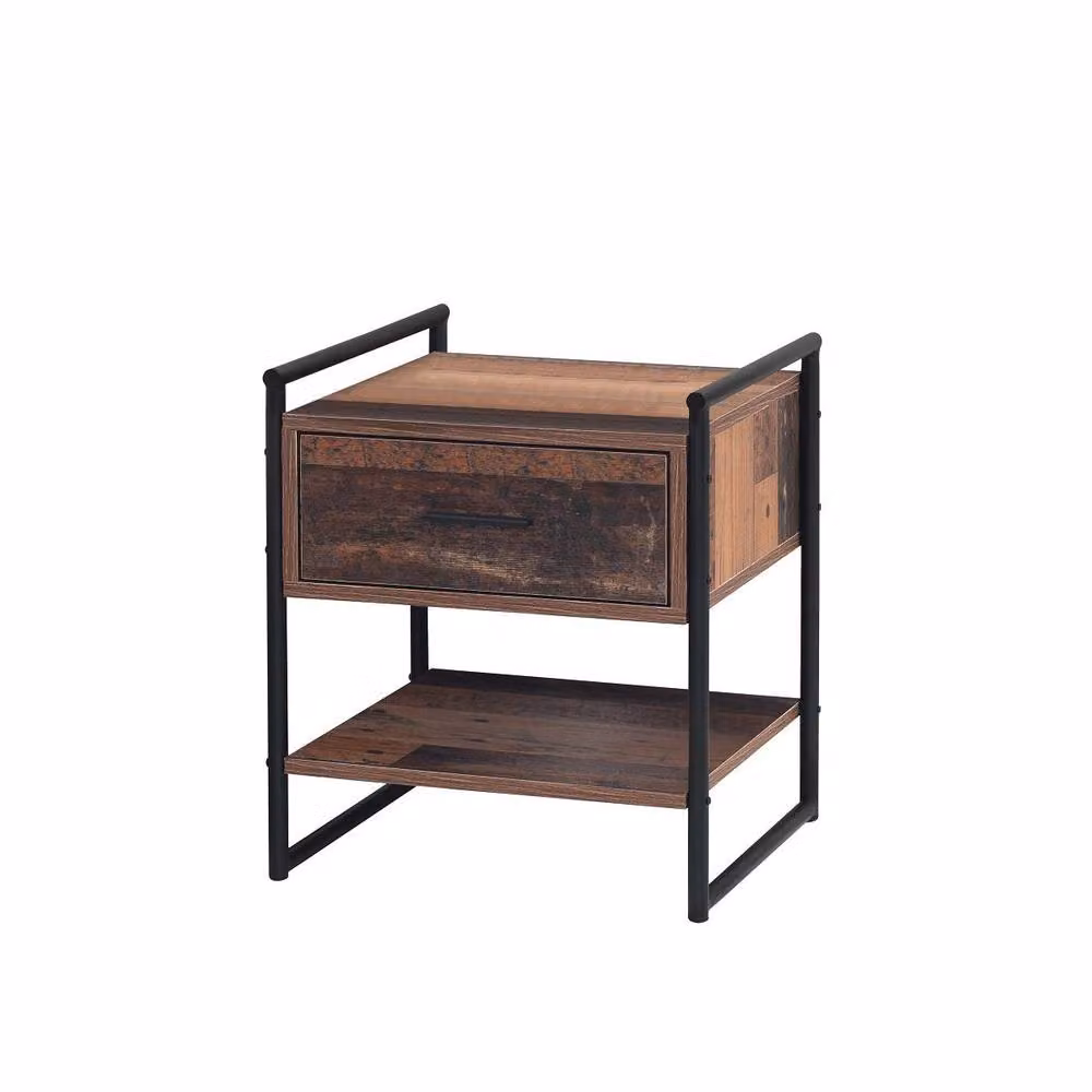 Timber Art Design Abbey Bedside Cabinet in Rustic Brown with 1 Drawer – 2