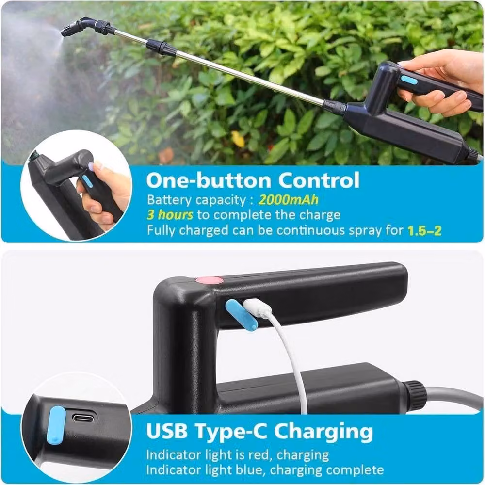 NESTLUNE Electric Plant Sprayer Watering Spray Wand with Rechargeable Battery in Black – 5