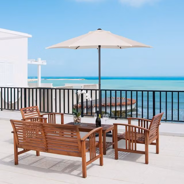 Outsunny Black Aluminium Patio Umbrella with Central Pole, 2 m