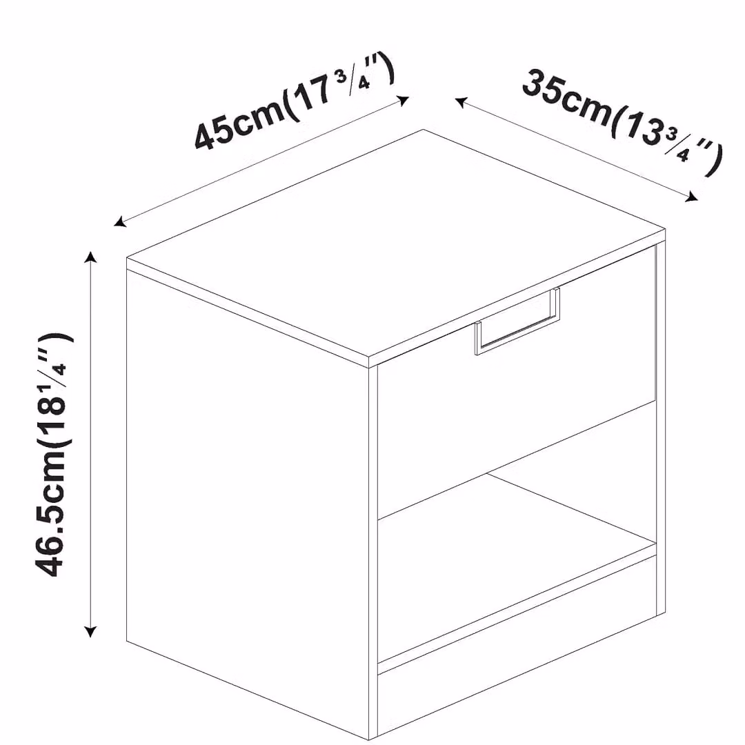 EONLION Modern 1-Drawer Nightstand with Shelf, White Bedroom Storage Cabinet – 2