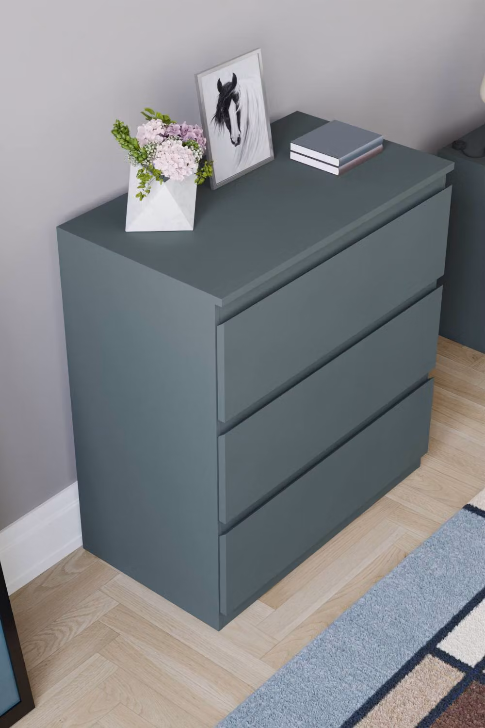 HD Designs Denver 3 Drawer Chest of Drawers in Green – 3
