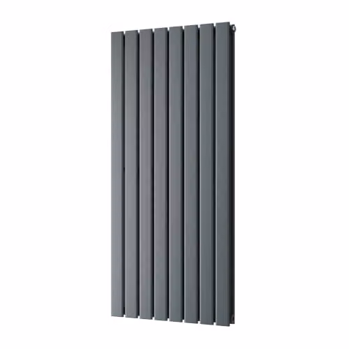 UK Radiators Typhoon Anthracite Flat Tube Vertical Designer Radiator, W: 54.4 cm, H: 120 cm – 2