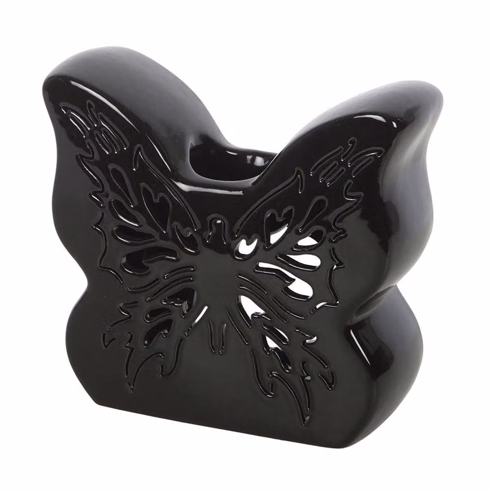 Something Different Cut Out Butterfly Ceramic Oil Burner in Black – 2