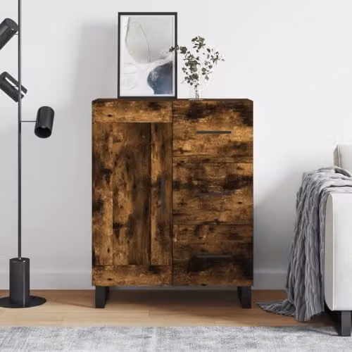 vidaXL Modern Sideboard in Brown Smoked Oak, W/D/H: 69.5 x 34 x 90 cm – 2