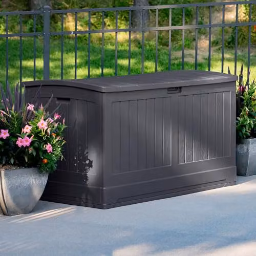 Rowlinson Montana 757L Garden Storage Box in Peppercorn Grey, W/D/H: 146 x 80 x 83 cm – 2