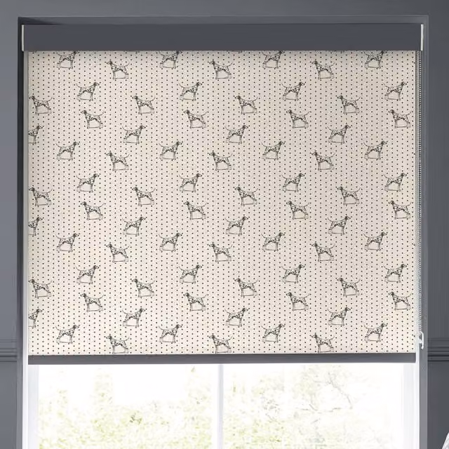 Emily Bond Fred Translucent Made to Measure Dotted Roller Blind in Black or Beige