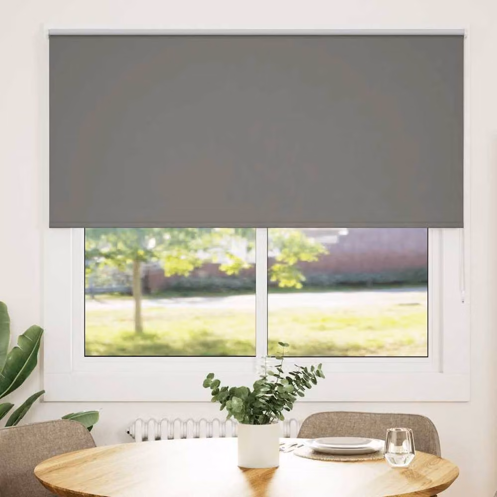 Berkfield Home Grey Blackout Roller Blind, Thermal Insulating Polyester Fabric, W: 165 cm, H: 130 cm – 2