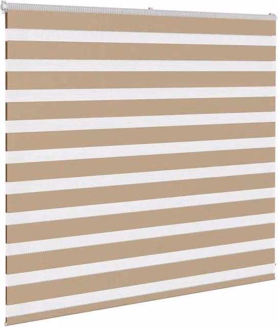 Berkfield Home Elegant Zebra Blind in Sand and Brown, W: 165 cm, H: 100 cm