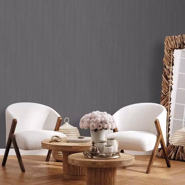 Muriva Abstract Modern Washable Paper Wallpaper in Black and Grey