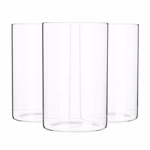 Argon Tableware Scandi Glass Open Storage Jars, 1 Litre, 3 Pack, Transparent
