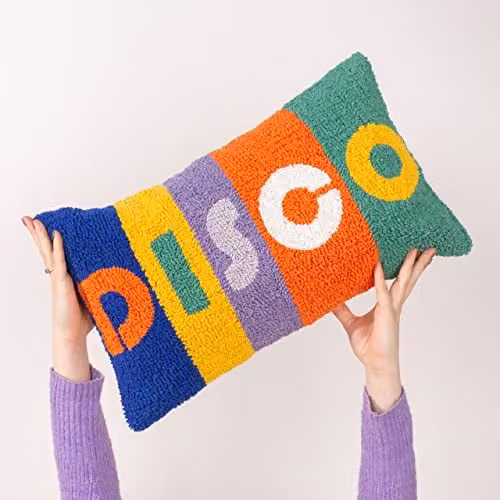 Heya Home Disco Multicolour Striped Knitted Rectangular Cushion W: 50 cm, H: 30 cm, D: 30 cm – 4
