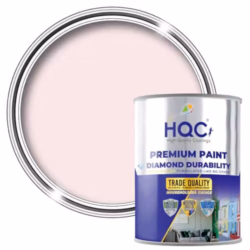 HQC Paints Anti Damp and Mould Resistant Interior Wall and Ceiling Paint, Matt Finish, Pink, 1 l