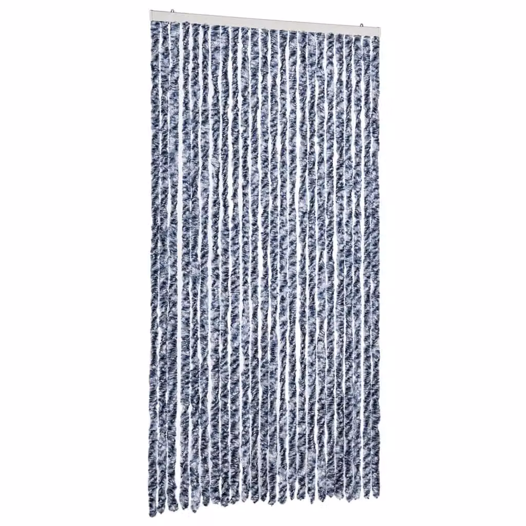Berkfield Home Blue and White Striped Chenille Fly Curtain, W/H: 100 x 230 cm – 2