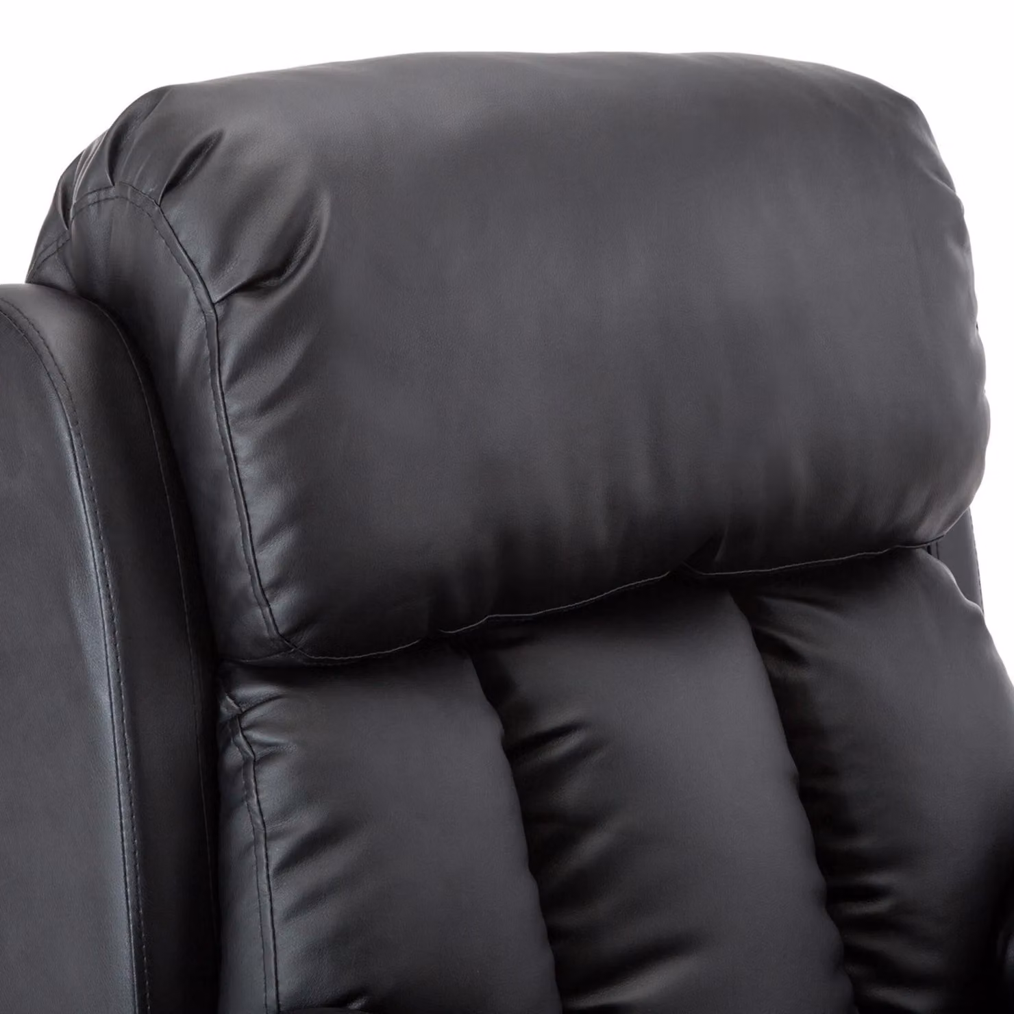 More4Homes Chester Single Motor Rise Recliner Heat and Massage Chair in Black Bonded Leather – 4