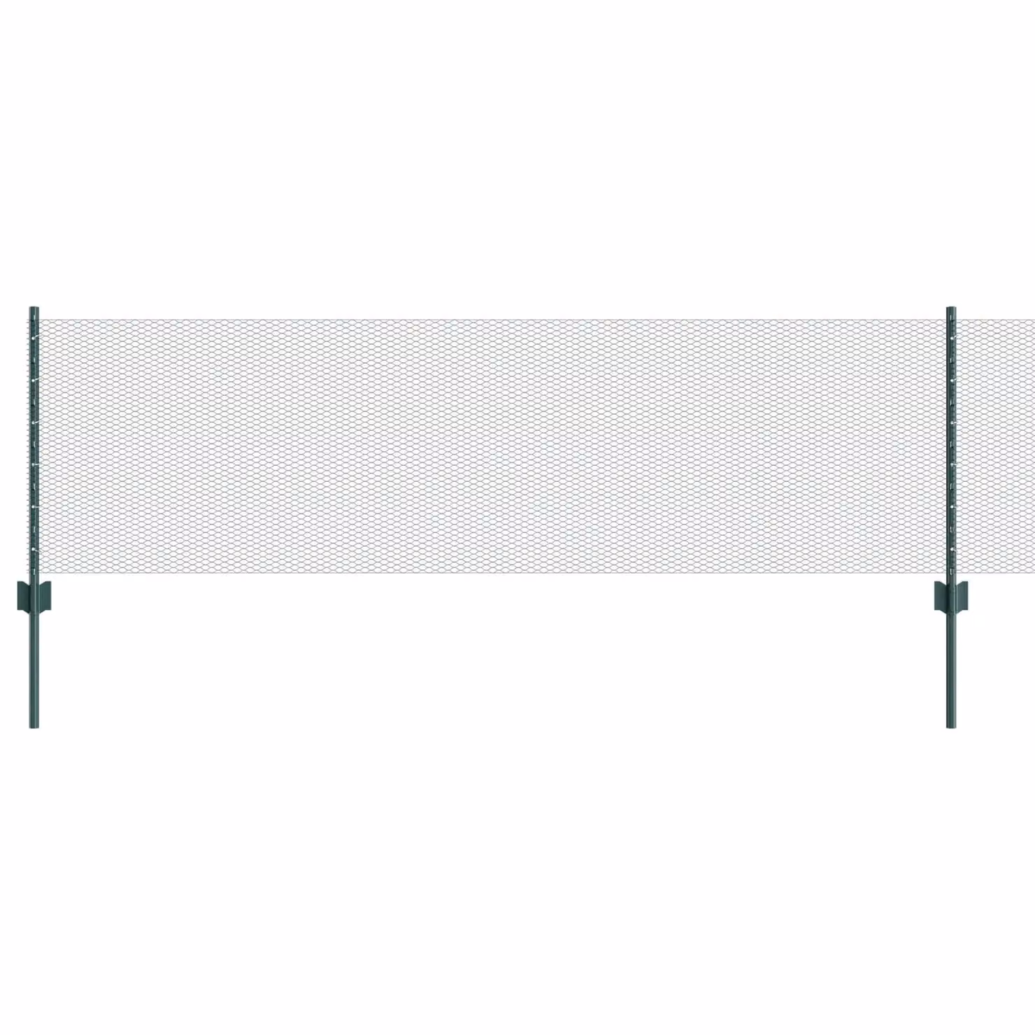 Berkfield Home 11-Piece Green Steel U-Channel Fence Posts, Height: 60 cm – 2