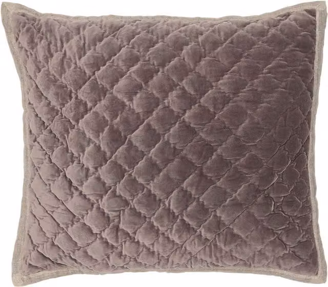 Bedeck of Belfast Claudia Sham Pillowcase, Pink Cotton and Velvet