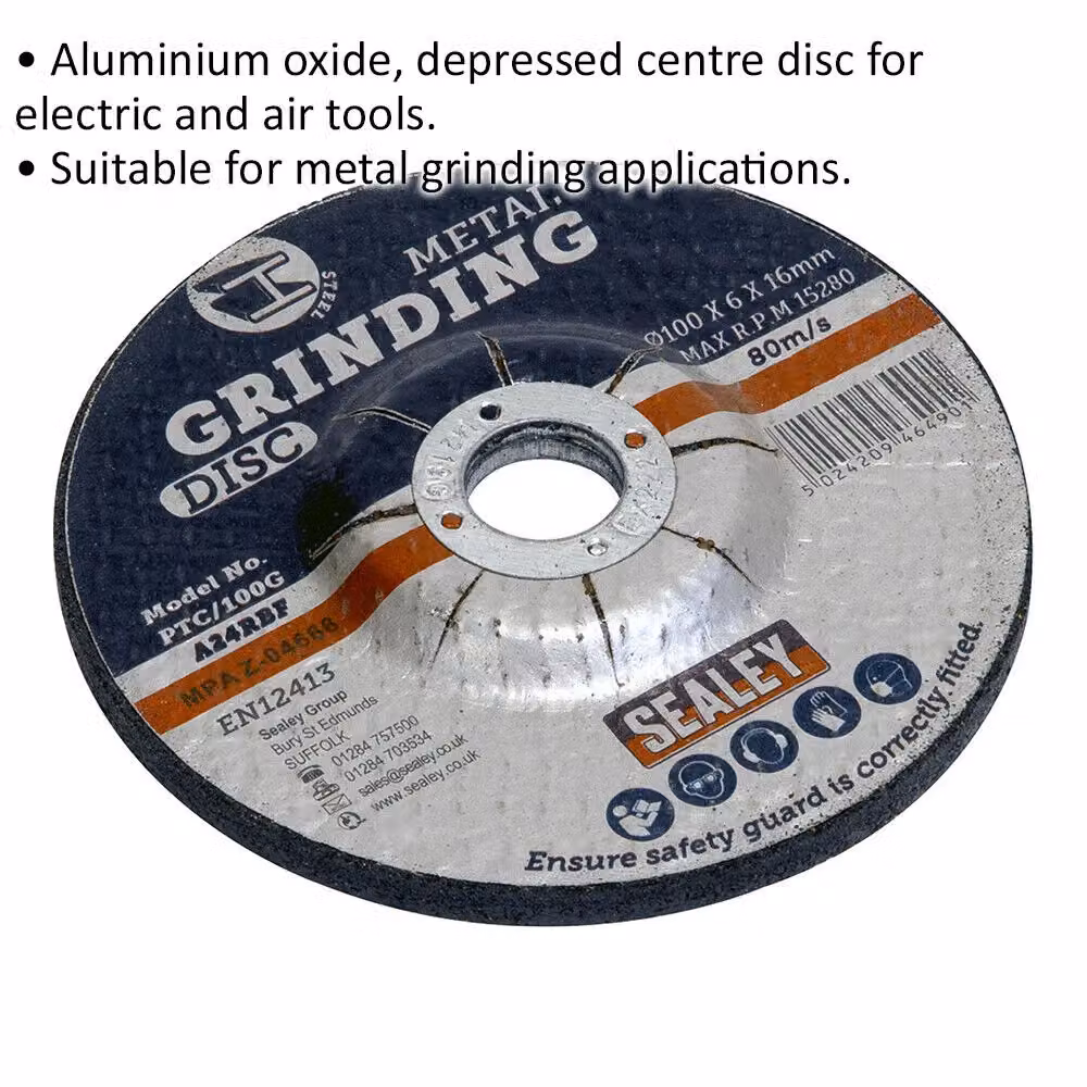Loops Aluminium Oxide DPC Metal Grinding Disc, Black and Multicolour, Diameter: 100 mm, Thickness: 6 mm, Bore: 16 mm – 2