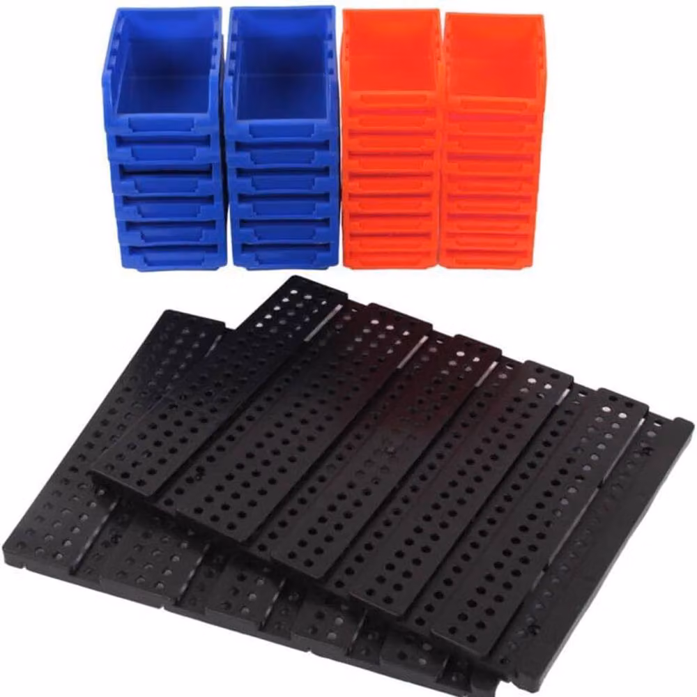 Dprodo 30-Bin Wall Mounted Parts Rack Storage, Multicolour, Width: 60 cm – 6