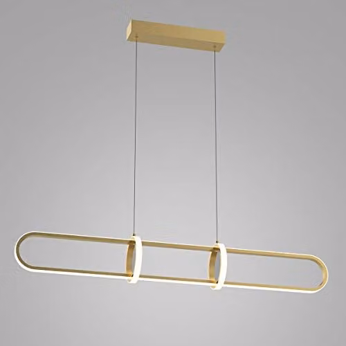 Netlighting Modern LED Suspended Pendant Light in Gold/Brass, Warm White 3000K, 1300lm, Dimmable