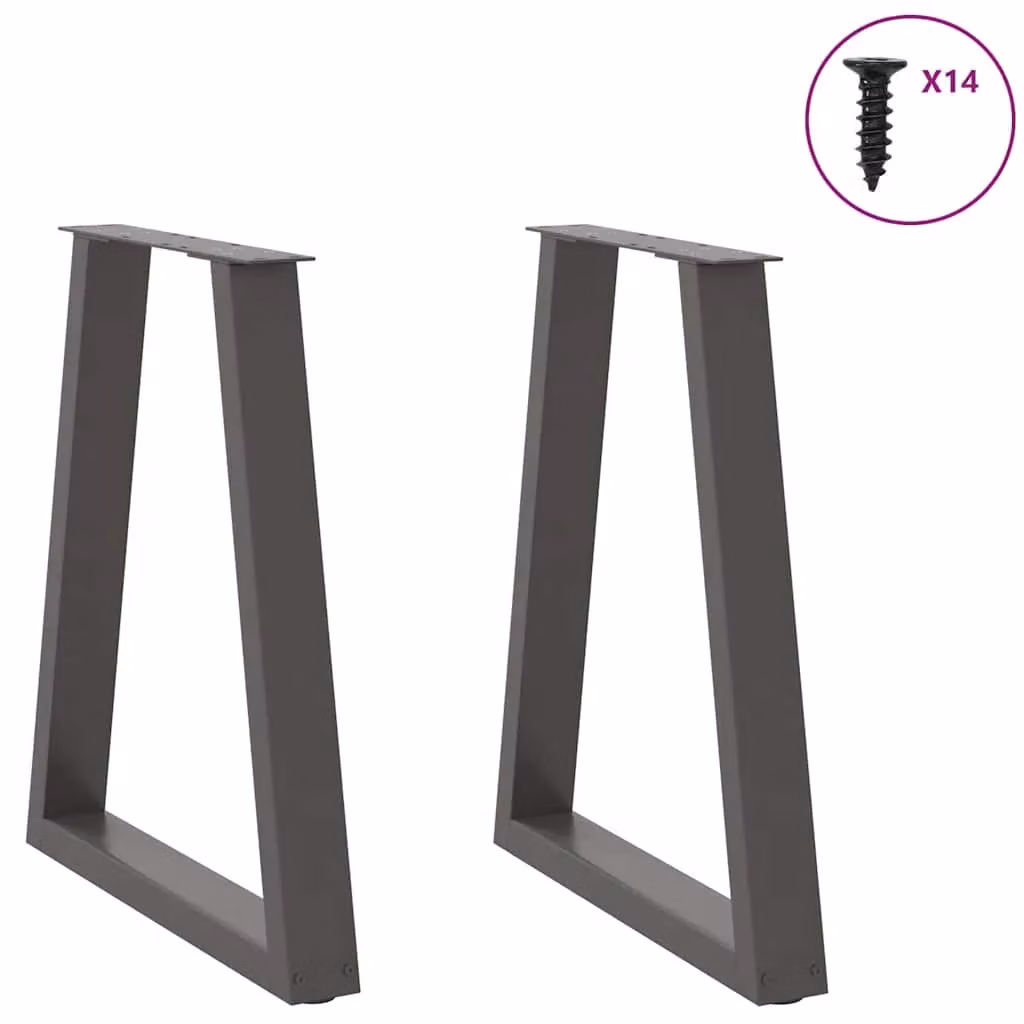 Berkfield Home V-Shape Coffee Table Legs, 2 Piece Set, Anthracite Black Steel, W: 50 cm, H: 72-73 cm – 2