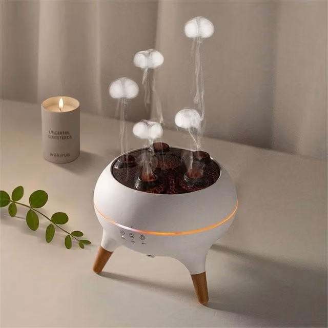 Nordara Jellyfish Essential Oil Diffuser and Humidifier with Remote Control and Light in White and Multicolour – 1