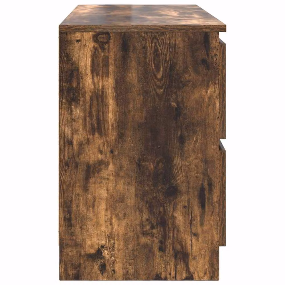 Berkfield Home Smoked Oak TV Cabinet in Brown, W/D/H: 100 x 35 x 54 cm – 4