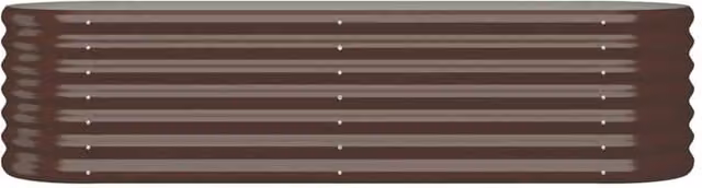 Berkfield Home Garden Raised Bed in Brown Powder-coated Steel, W/D/H: 152 x 40 x 36 cm