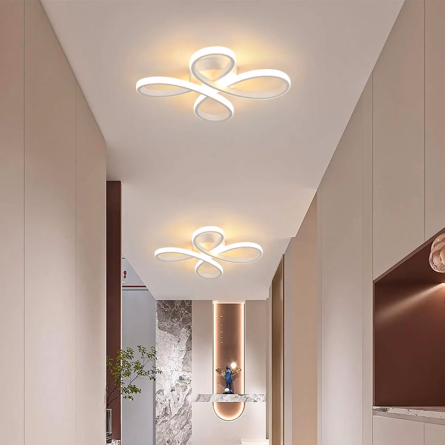 COMELY 30W Modern Flower Shape LED Ceiling Light in White with Warm White 3000K Glow – 2