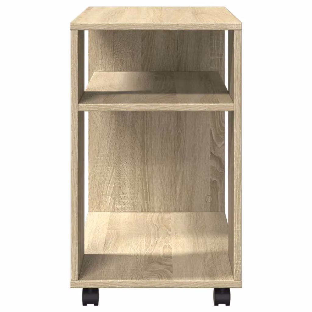 Berkfield Home Side Table with Wheels in Sonoma Oak Brown, W/D/H: 70 x 35 x 60 cm – 4