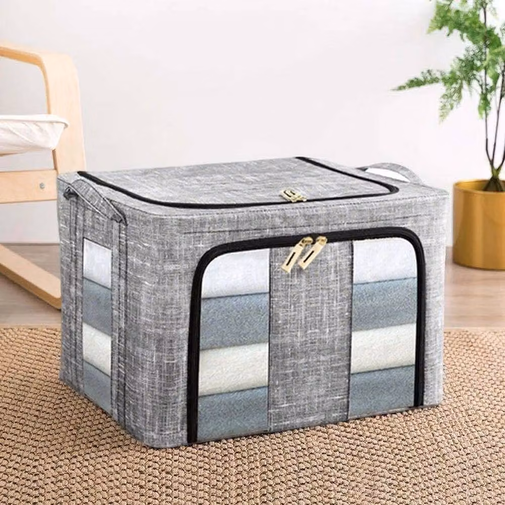 KORVIXA Heavy Duty Folding Storage Box, 66L, Grey – 3