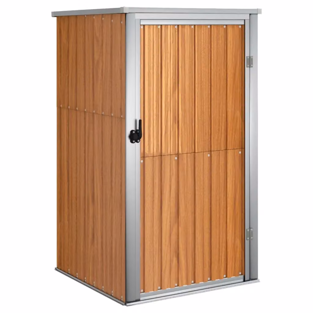 Berkfield Home Brown Galvanised Steel Garden Tool Shed Tall Cabinet W/D/H: 88 x 89 x 161 cm – 2