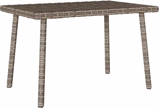 Berkfield Home Rectangular Grey Poly Rattan Garden Coffee Table W/D/H: 60 x 40 x 37 cm