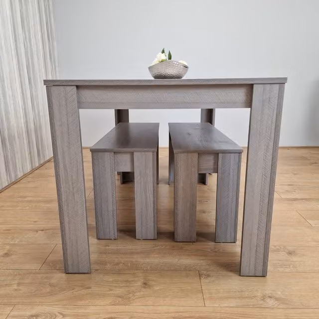 Kosy Koala Arrow Grey Dining Table and 2 Benches Set