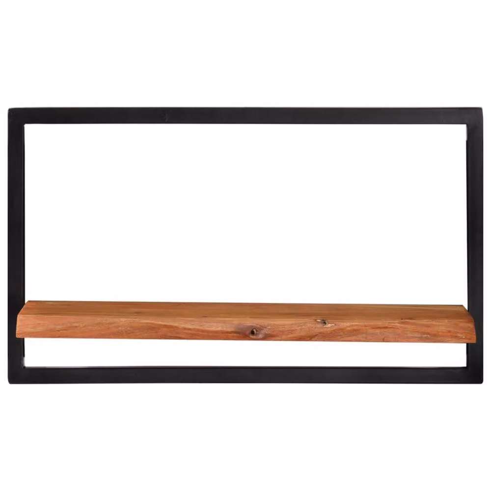 Berkfield Home Set of 2 Industrial Wall Mounted Shelves in Brown Acacia Wood and Steel, W/D/H: 60 x 25 x 35 cm – 2
