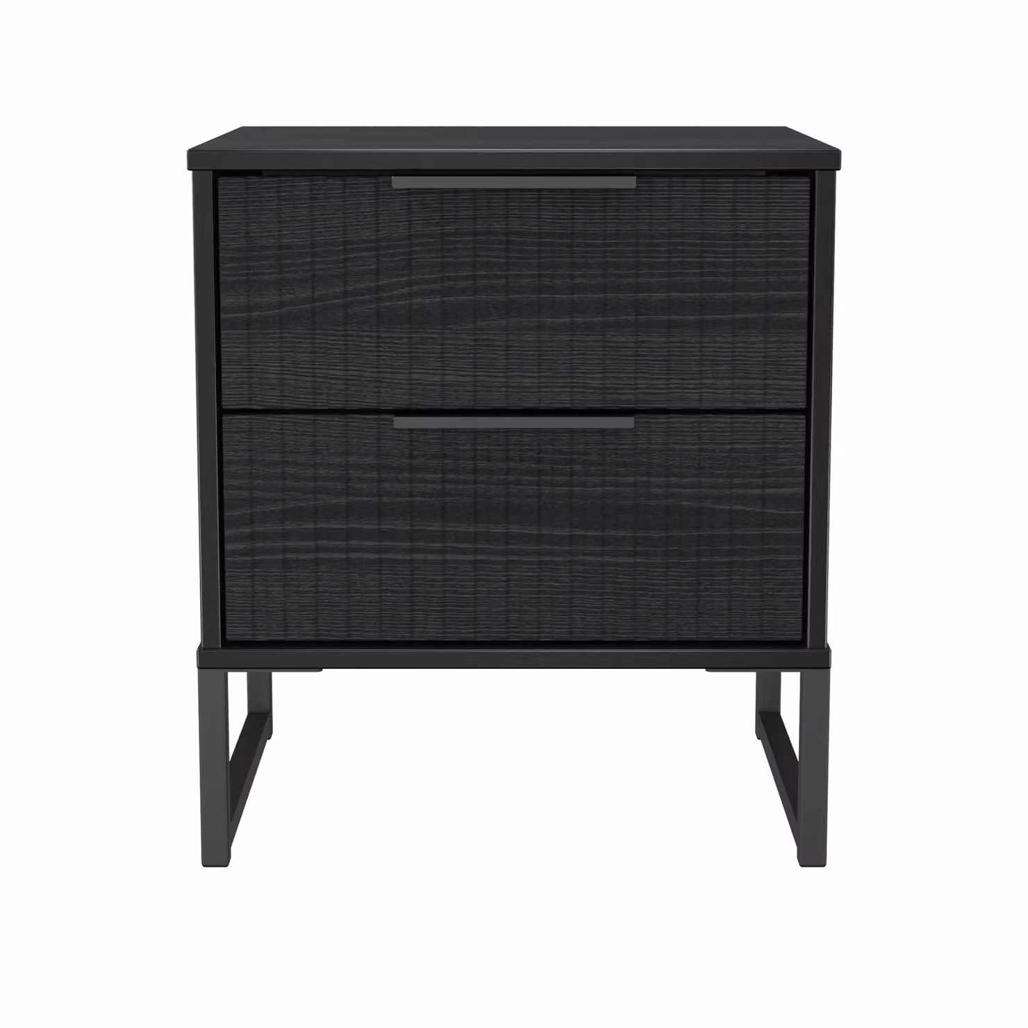2 U Menai Ready Assembled 2 Drawer Bedside Table in Black, Small – 2