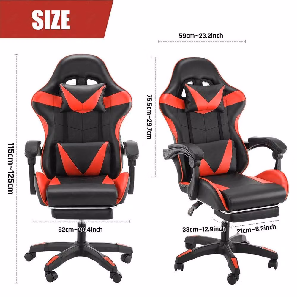 SPETLEK Black Synthetic Leather Gaming and Executive Office Chair with Headrest and Armrests – 2