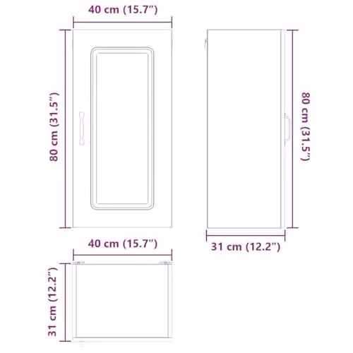 vidaXL Dishwasher Panel Kalmar Grey Sonoma W/D/H: 40 x 31 x 80 cm