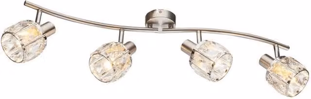 Netlighting Kris Adjustable Ceiling Spotlight Bar in Grey Matt Nickel with 4x E14 Sockets