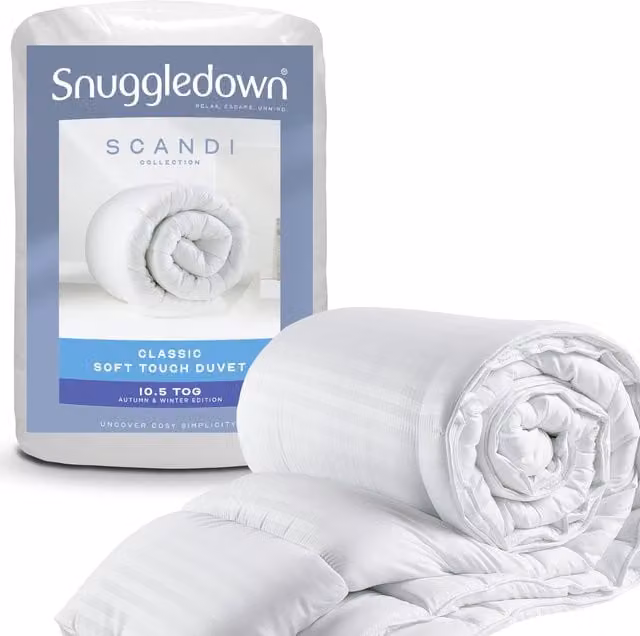 Snuggledown Scandi Classic Soft Touch 10.5 Tog Hollow Fibre Duvet, White, Single