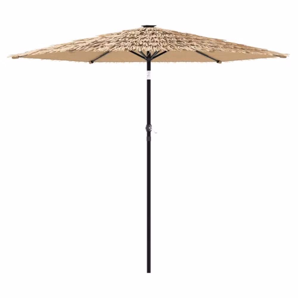 Berkfield Home Brown Garden Parasol with LEDs and Steel Pole, W: 268 cm, D: 268 cm, H: 226 cm – 3