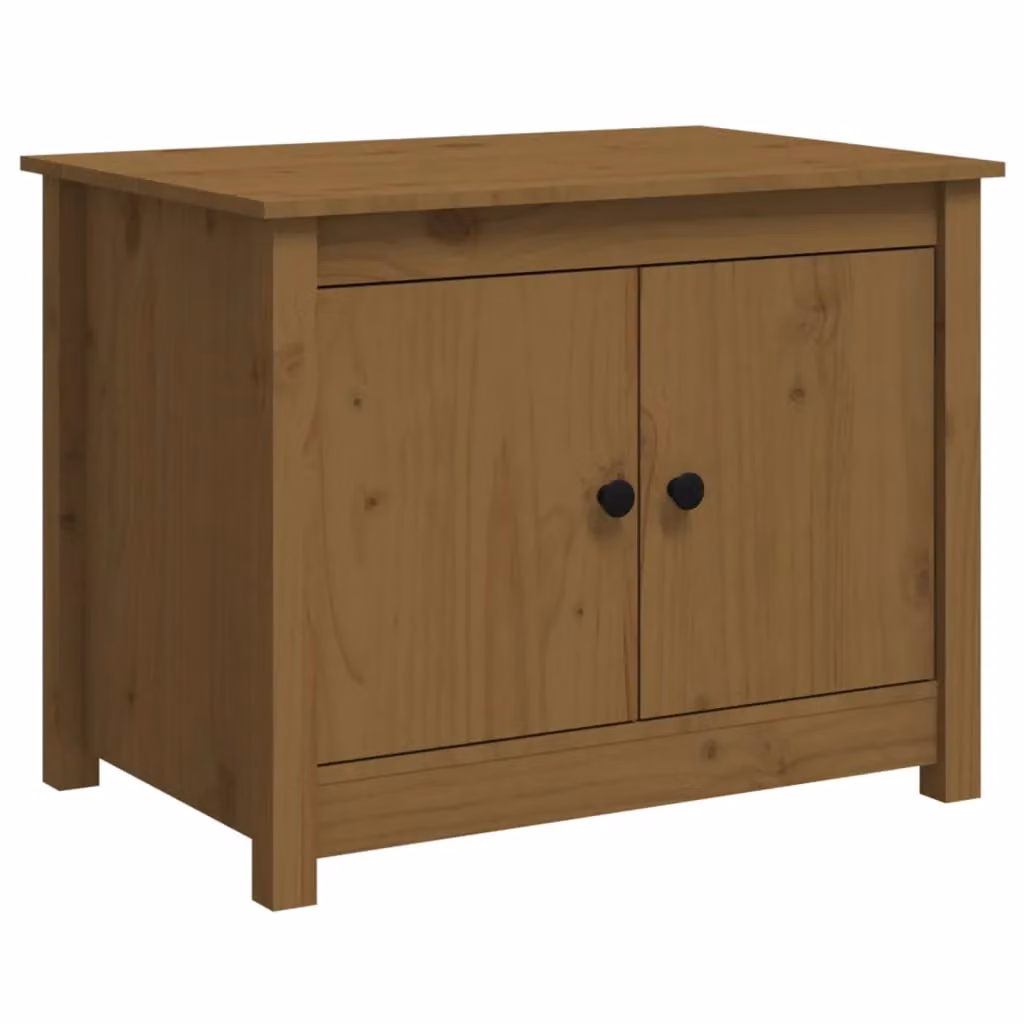 Berkfield Home Rustic Solid Wood Pine Coffee Table, Honey Brown, W: 71 cm, D: 49 cm, H: 55 cm – 2