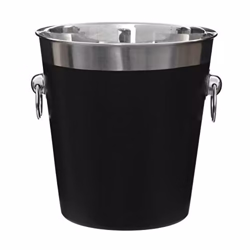 Premier Housewares Black Enamel Champagne Bucket, H 21 x W 20 x D 20 cm – 2