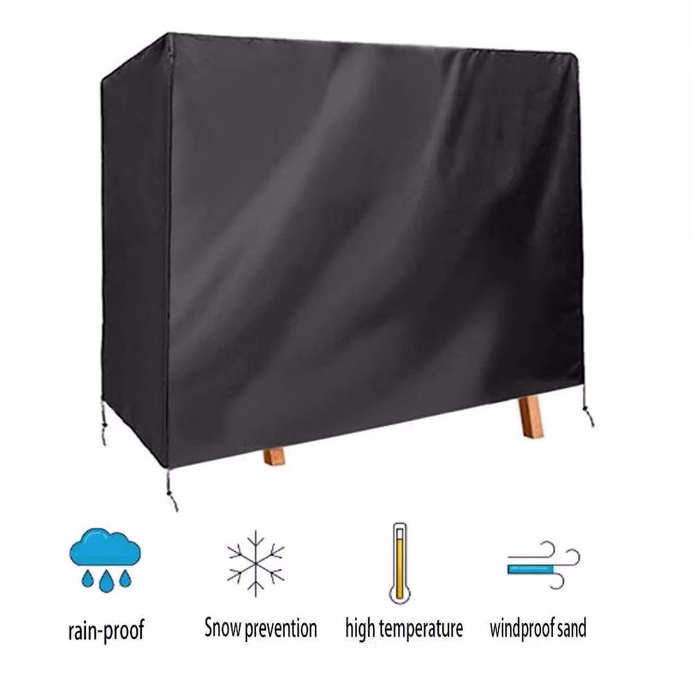 NESTLUNE Heavy Duty 600D Oxford 3 Seater Waterproof Swing Seat in Black, W: 100 cm, D: 15 cm – 2