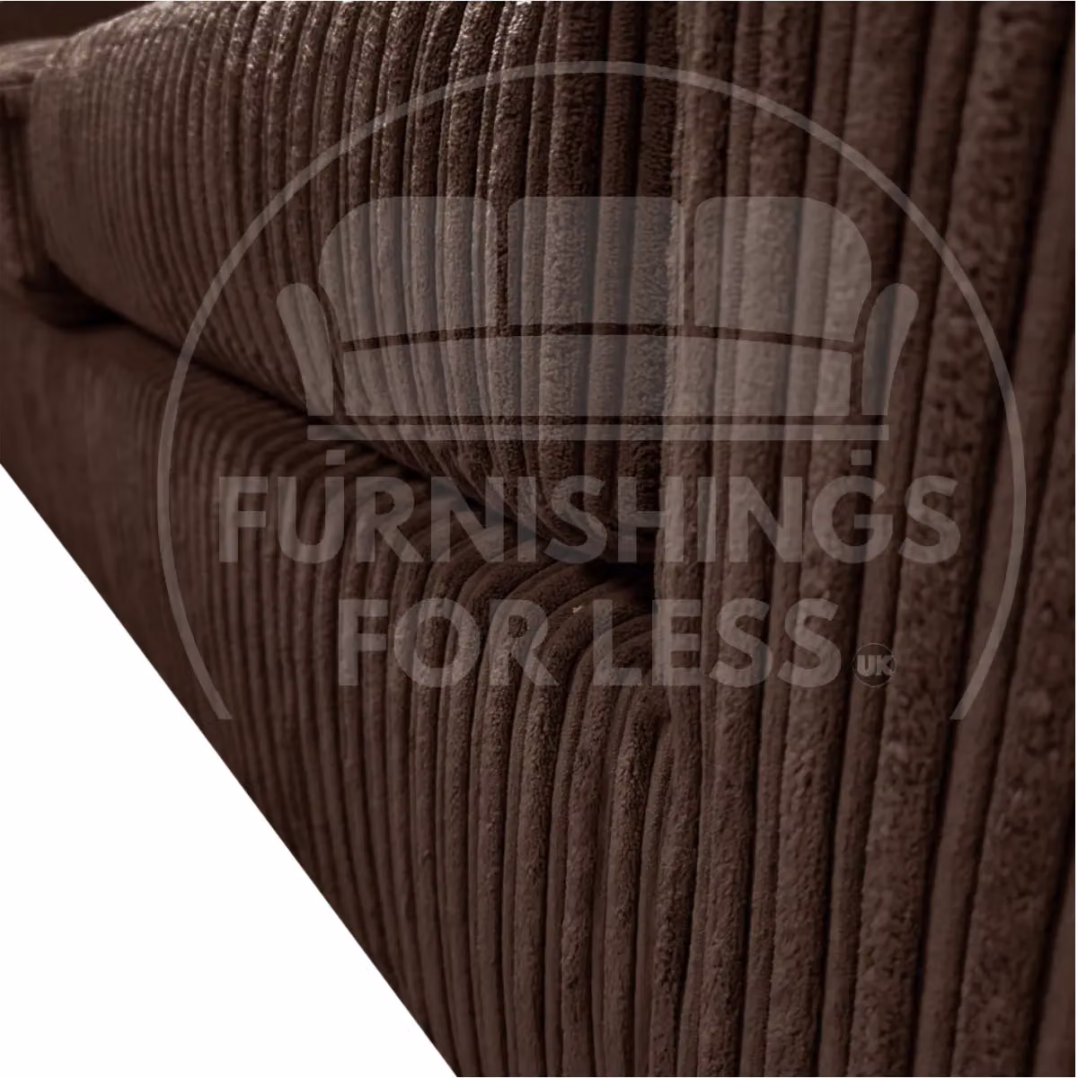 Furnishings For Less UK Delta Large 2 Seater Fabric Sofa with Padded Arms in Chocolate Brown Jumbo Cord – 3
