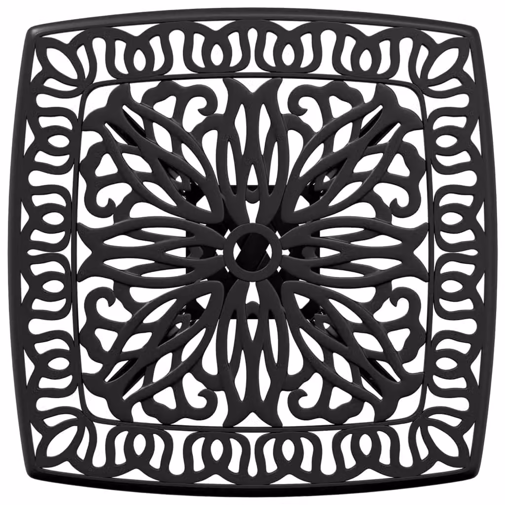 Berkfield Home Black Cast Aluminium Garden Table W/D/H: 53 x 53 x 53 cm – 4